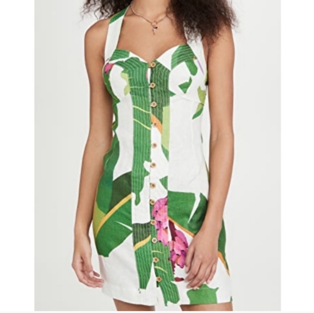 Farm Rio Tropicalistic linen mini dress